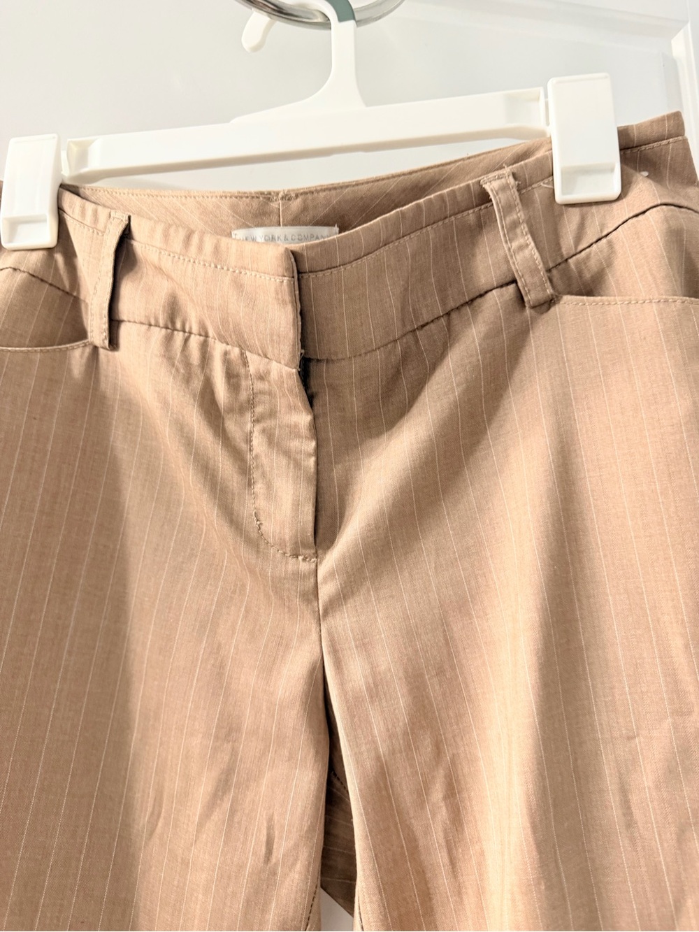 New York & Company Beige Pinstripe Double-Breasted Vest and Pants - Picture 3 of 7
